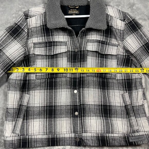 Noble Outfitters Mens‎ XXL Plaid Fleece-Lined Jacket Black & White Boxy - Picture 5 of 8